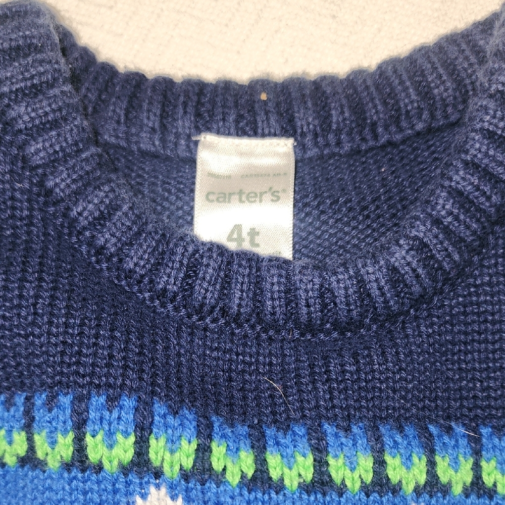 Navy Blue Sweater with Pattern - Picture 3 of 3